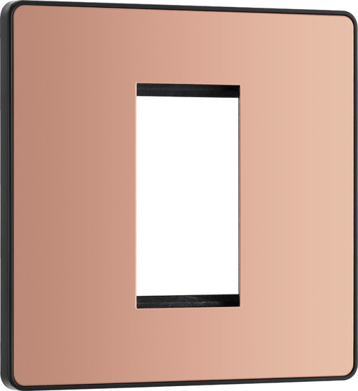 BG Evolve PCDCPEMS1B Single Euro Module Front Plate (25 x 50) - Polished Copper (Black) - westbasedirect.com