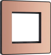 BG Evolve PCDCPEMS2B Twin Euro Module Aperture Single Front Plate (50 x 50) - Polished Copper (Black)