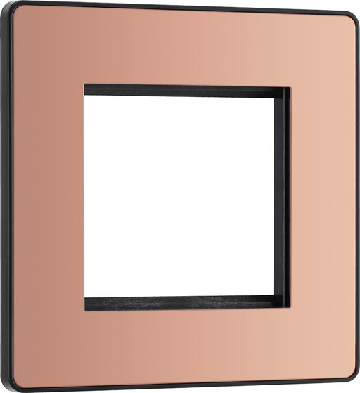 BG Evolve PCDCPEMS2B Twin Euro Module Aperture Single Front Plate (50 x 50) - Polished Copper (Black) - westbasedirect.com