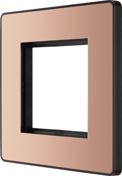 BG Evolve PCDCPEMS2B Twin Euro Module Aperture Single Front Plate (50 x 50) - Polished Copper (Black) - westbasedirect.com