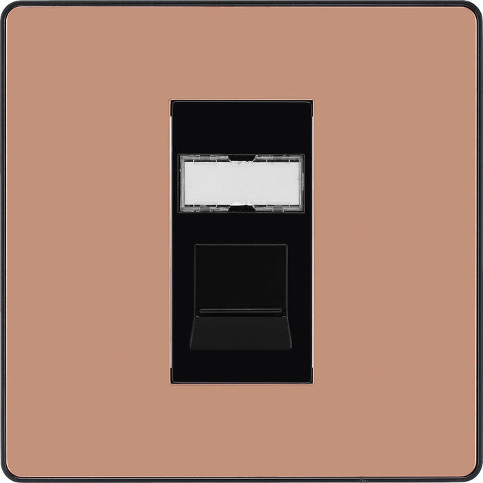 BG Evolve PCDCPRJ451B Single RJ45 Telephone Socket - Polished Copper (Black) - westbasedirect.com