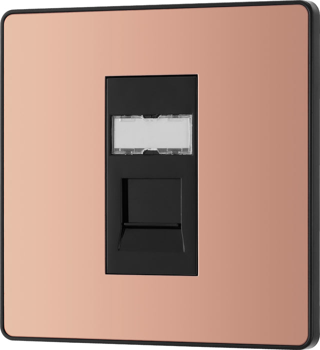 BG Evolve PCDCPRJ451B Single RJ45 Telephone Socket - Polished Copper (Black) - westbasedirect.com