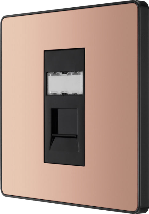 BG Evolve PCDCPRJ451B Single RJ45 Telephone Socket - Polished Copper (Black) - westbasedirect.com