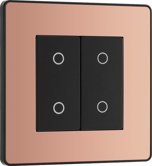 BG Evolve PCDCPTDM2B 2-Way Master 200W Double Touch Dimmer Switch - Polished Copper (Black) - westbasedirect.com