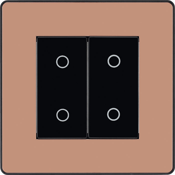 BG Evolve PCDCPTDS2B 2-Way Secondary 200W Double Touch Dimmer Switch - Polished Copper (Black) - westbasedirect.com