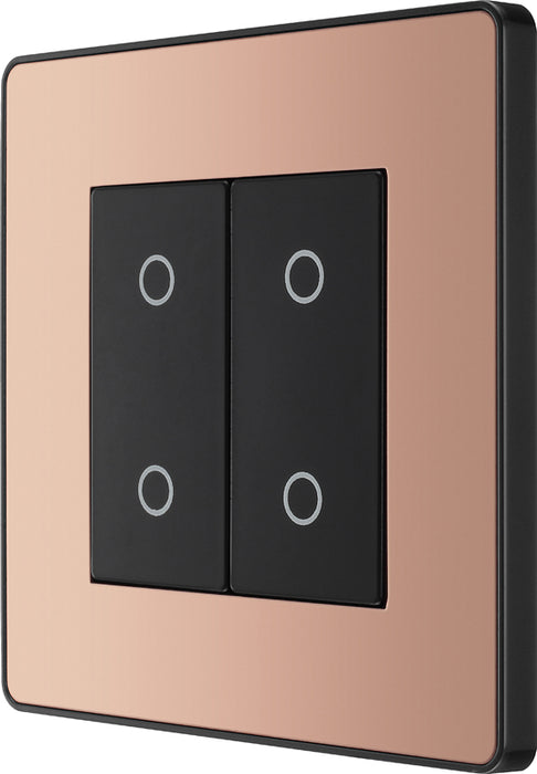 BG Evolve PCDCPTDS2B 2-Way Secondary 200W Double Touch Dimmer Switch - Polished Copper (Black) - westbasedirect.com