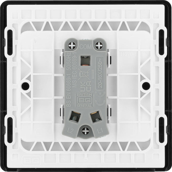 BG Evolve PCDDB12B 20A 16AX 2 Way Single Light Switch - Matt Blue (Black) (5 Pack) - westbasedirect.com