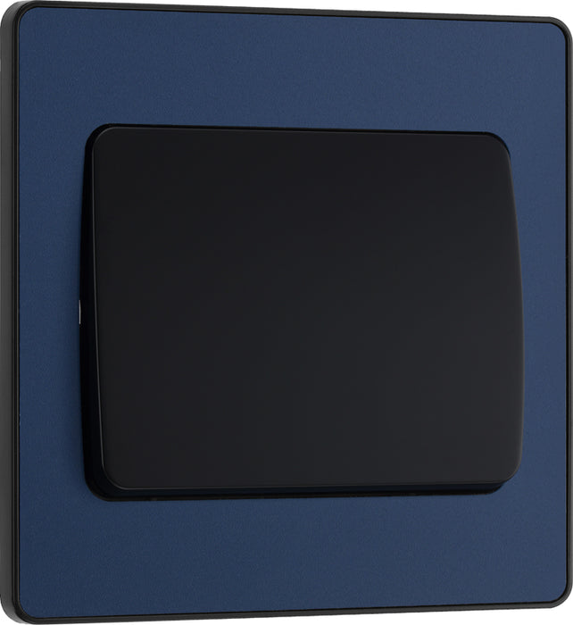 BG Evolve PCDDB12WB 20A 16AX 2 Way Single Light Switch, Wide Rocker - Matt Blue (Black) - westbasedirect.com