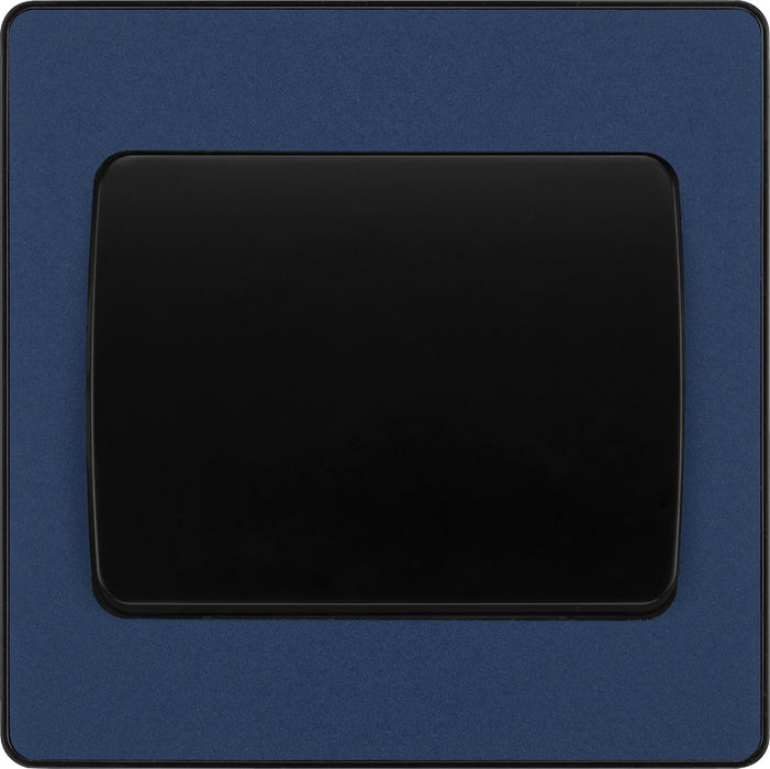 BG Evolve PCDDB12WB 20A 16AX 2 Way Single Light Switch, Wide Rocker - Matt Blue (Black) - westbasedirect.com