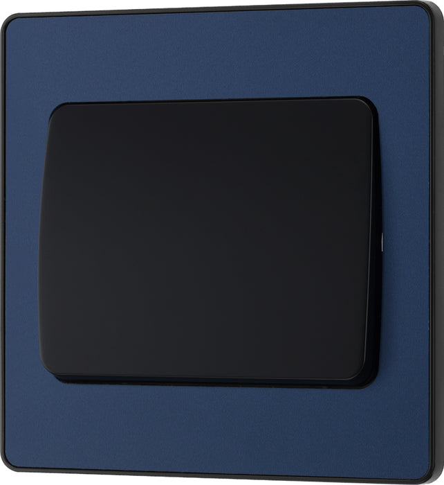 BG Evolve PCDDB12WB 20A 16AX 2 Way Single Light Switch, Wide Rocker - Matt Blue (Black) - westbasedirect.com