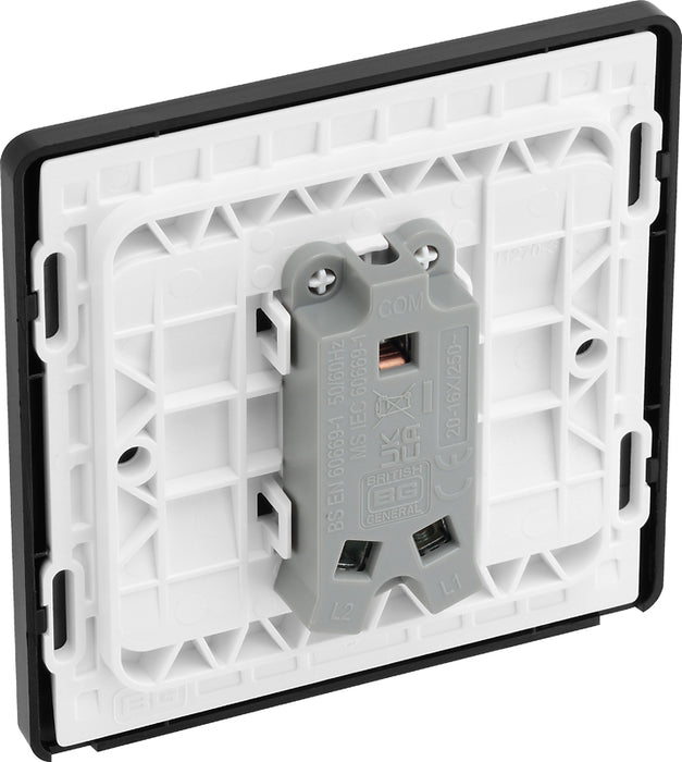 BG Evolve PCDDB12WB 20A 16AX 2 Way Single Light Switch, Wide Rocker - Matt Blue (Black) - westbasedirect.com