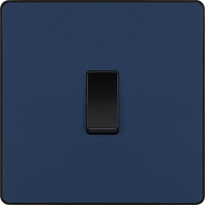 BG Evolve PCDDB13B 20A 16AX Single Intermediate Light Switch - Matt Blue (Black) - westbasedirect.com
