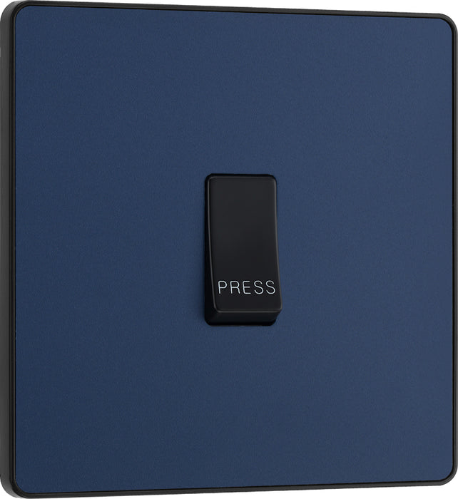 BG Evolve PCDDB14B 10A Single Press Switch - Matt Blue (Black) - westbasedirect.com