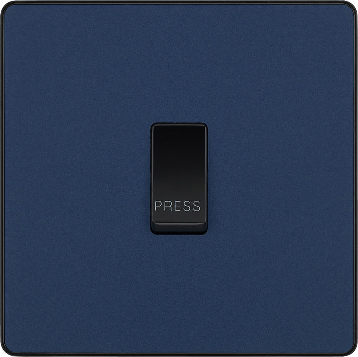 BG Evolve PCDDB14B 10A Single Press Switch - Matt Blue (Black) - westbasedirect.com