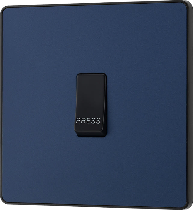 BG Evolve PCDDB14B 10A Single Press Switch - Matt Blue (Black) - westbasedirect.com