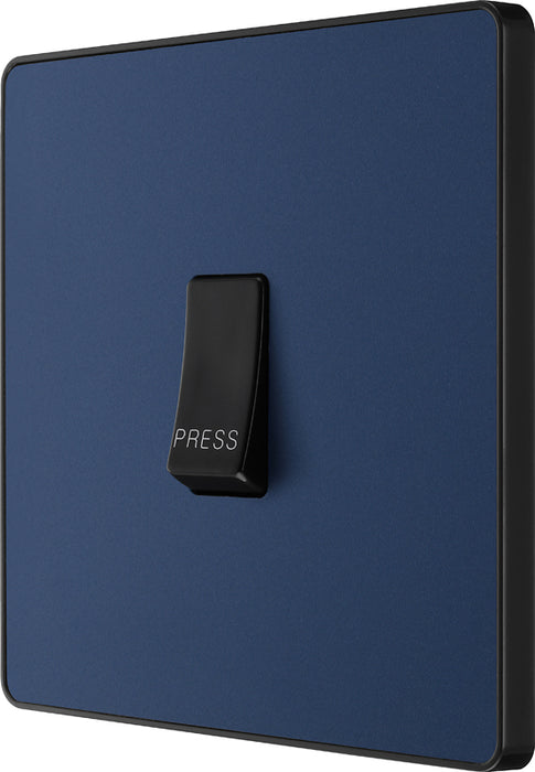 BG Evolve PCDDB14B 10A Single Press Switch - Matt Blue (Black) - westbasedirect.com