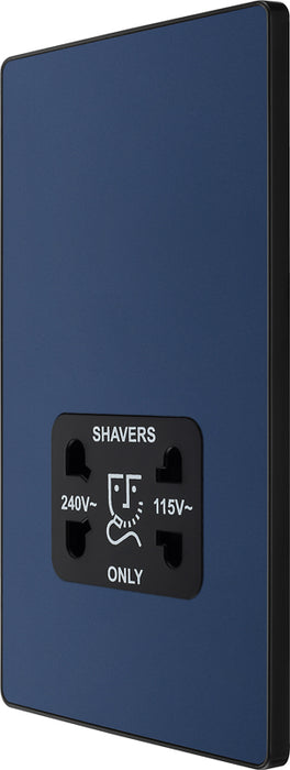 BG Evolve PCDDB20B 115/240V Dual Voltage Shaver Socket - Matt Blue (Black) - westbasedirect.com