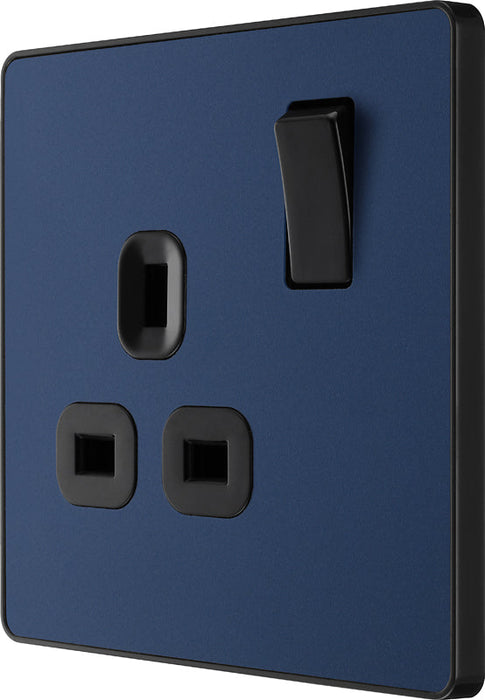 BG Evolve PCDDB21B 13A Single Switched Power Socket - Matt Blue (Black) (5 Pack) - westbasedirect.com