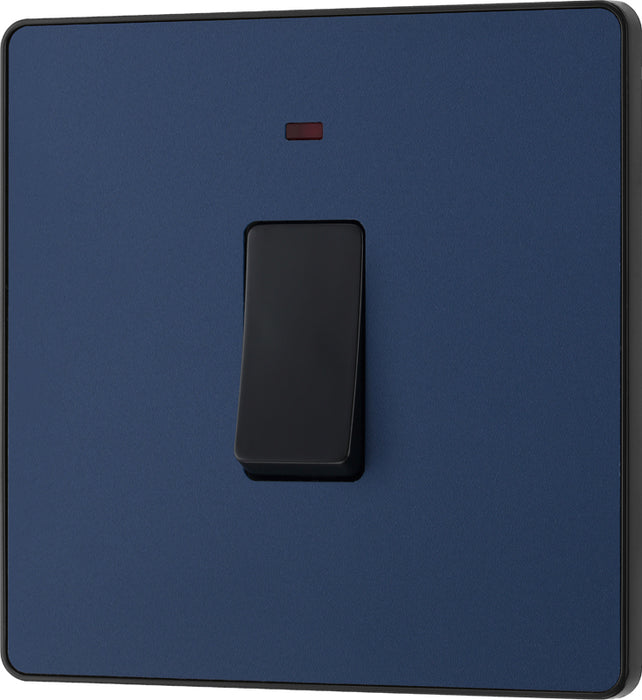 BG Evolve PCDDB31B 20A Double Pole Switch with Power LED Indicator - Matt Blue (Black) - westbasedirect.com