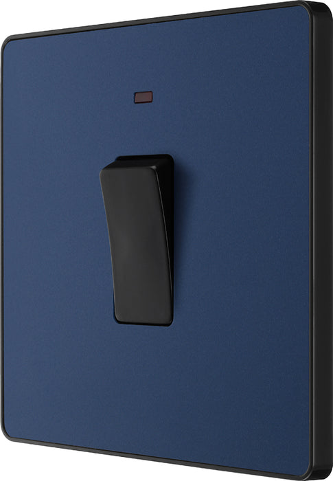 BG Evolve PCDDB31B 20A Double Pole Switch with Power LED Indicator - Matt Blue (Black) - westbasedirect.com