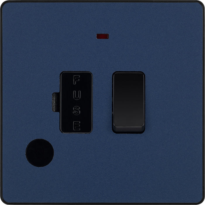 BG Evolve PCDDB52B 13A Switched Fused Connection Unit with Power LED Indicator & Flex Outlet - Matt Blue (Black) - westbasedirect.com
