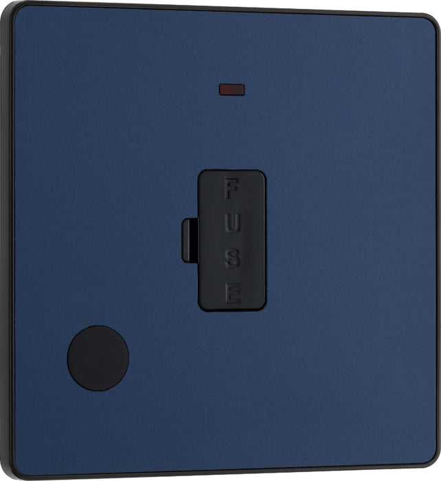 BG Evolve PCDDB54B 13A Unswitched Fused Connection Unit with Power LED Indicator & Flex Outlet - Matt Blue (Black) - westbasedirect.com