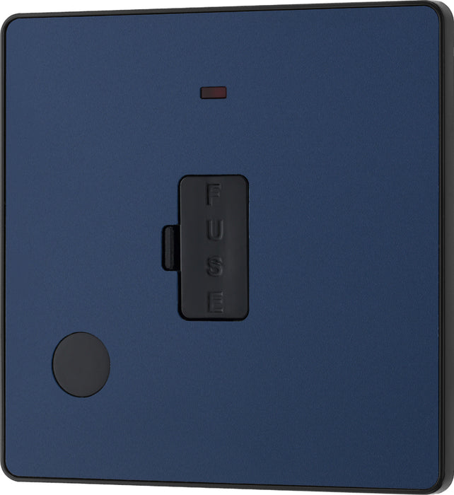 BG Evolve PCDDB54B 13A Unswitched Fused Connection Unit with Power LED Indicator & Flex Outlet - Matt Blue (Black) - westbasedirect.com
