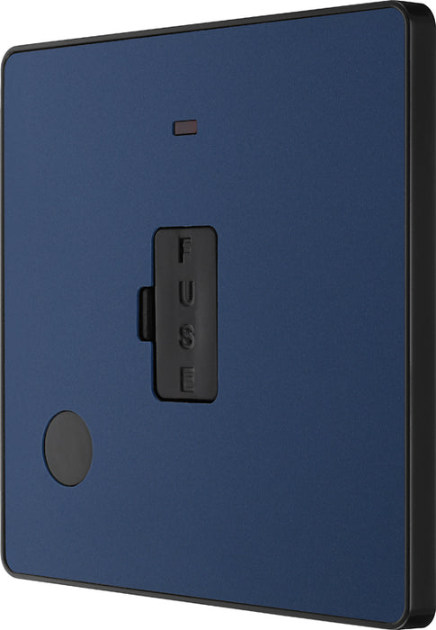 BG Evolve PCDDB54B 13A Unswitched Fused Connection Unit with Power LED Indicator & Flex Outlet - Matt Blue (Black) - westbasedirect.com
