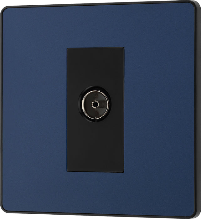 BG Evolve PCDDB60B Single Socket for TV or FM Co-Axial Aerial Connection - Matt Blue (Black) - westbasedirect.com