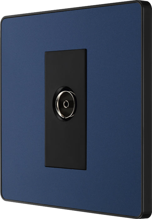BG Evolve PCDDB60B Single Socket for TV or FM Co-Axial Aerial Connection - Matt Blue (Black) - westbasedirect.com