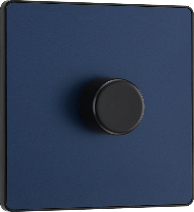 BG Evolve PCDDB81B 2-Way Trailing Edge LED 200W Single Dimmer Switch Push On/Off - Matt Blue (Black) - westbasedirect.com