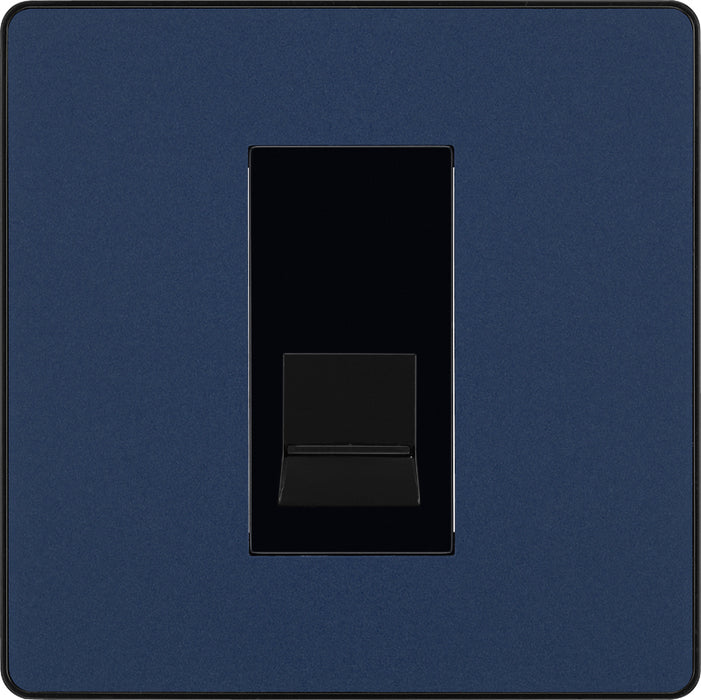 BG Evolve PCDDBBTS1B Single Secondary Telephone Socket - Matt Blue (Black) - westbasedirect.com