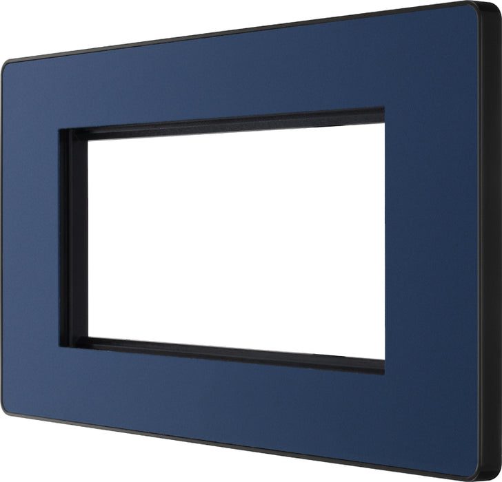 BG Evolve PCDDBEMR4B Quadruple Rectangular Front Plate (100 x 50) - Matt Blue (Black) - westbasedirect.com