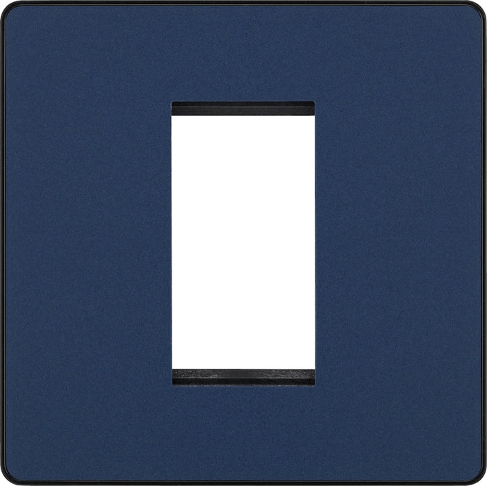 BG Evolve PCDDBEMS1B Single Euro Module Front Plate (25 x 50) - Matt Blue (Black) - westbasedirect.com