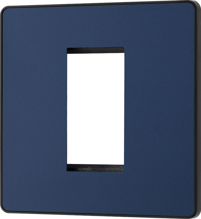 BG Evolve PCDDBEMS1B Single Euro Module Front Plate (25 x 50) - Matt Blue (Black) - westbasedirect.com