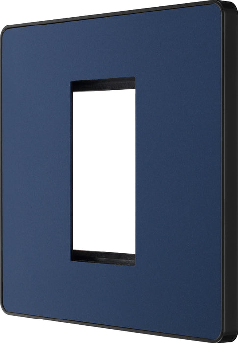 BG Evolve PCDDBEMS1B Single Euro Module Front Plate (25 x 50) - Matt Blue (Black) - westbasedirect.com