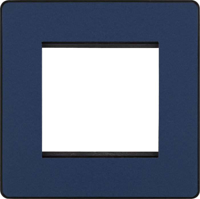 BG Evolve PCDDBEMS2B Twin Euro Module Aperture Single Front Plate (50 x 50) - Matt Blue (Black) - westbasedirect.com