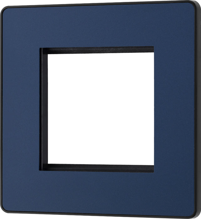 BG Evolve PCDDBEMS2B Twin Euro Module Aperture Single Front Plate (50 x 50) - Matt Blue (Black) - westbasedirect.com