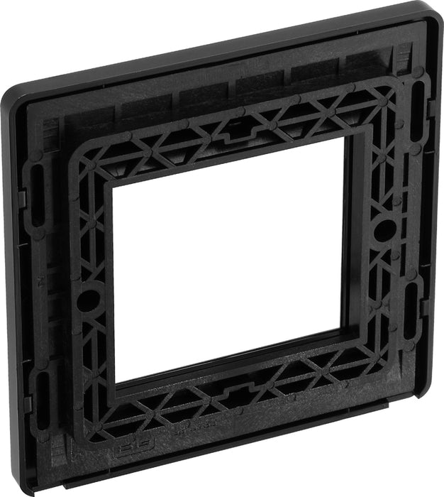 BG Evolve PCDDBEMS2B Twin Euro Module Aperture Single Front Plate (50 x 50) - Matt Blue (Black) - westbasedirect.com