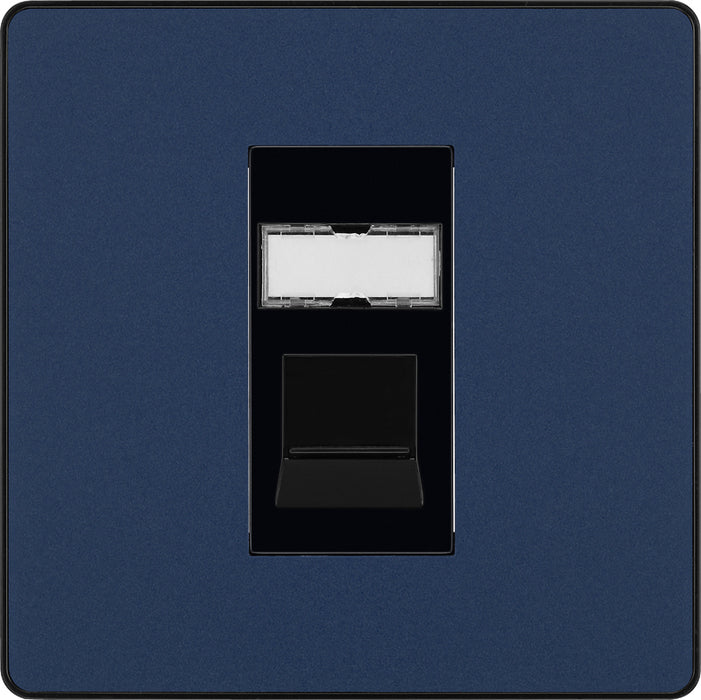 BG Evolve PCDDBRJ451B Single RJ45 Telephone Socket - Matt Blue (Black) - westbasedirect.com