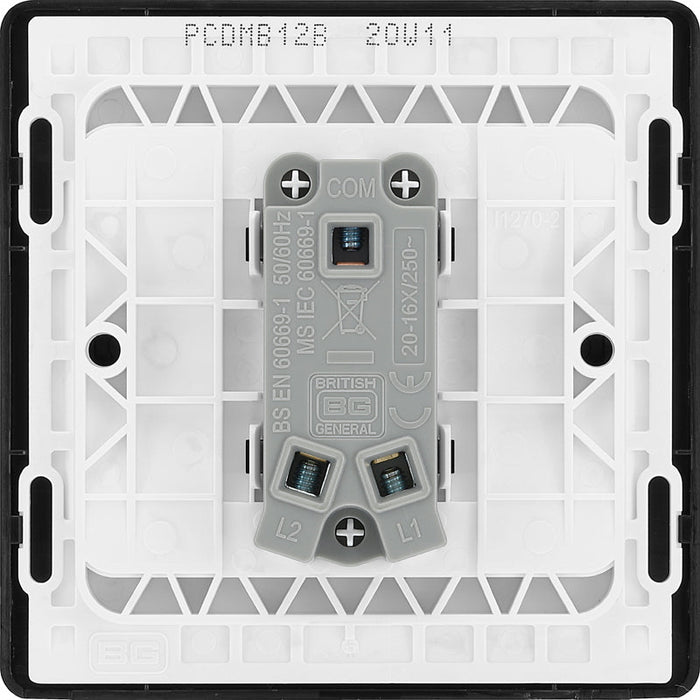 BG Evolve PCDMB12B 20A 16AX 2 Way Single Light Switch - Matt Black (Black) (5 Pack) - westbasedirect.com