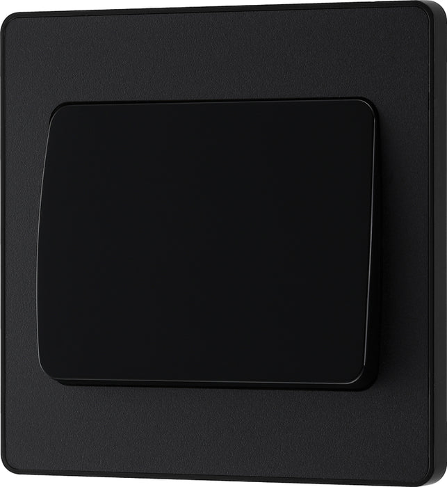 BG Evolve PCDMB12WB 20A 16AX 2 Way Single Light Switch, Wide Rocker - Matt Black (Black) - westbasedirect.com