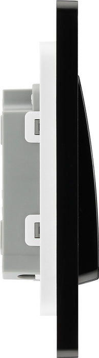 BG Evolve PCDMB12WB 20A 16AX 2 Way Single Light Switch, Wide Rocker - Matt Black (Black) - westbasedirect.com