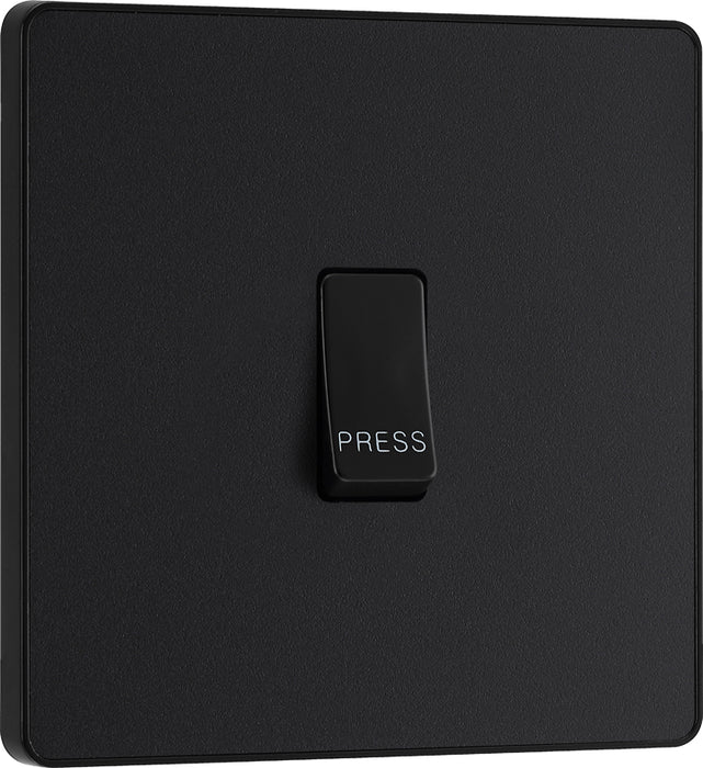 BG Evolve PCDMB14B 10A Single Press Switch - Matt Black (Black) - westbasedirect.com