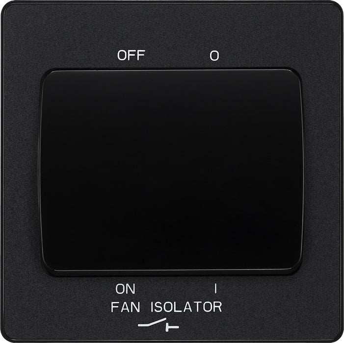 BG Evolve PCDMB15B 10A Triple Pole Fan Isolator Switch - Matt Black (Black) - westbasedirect.com
