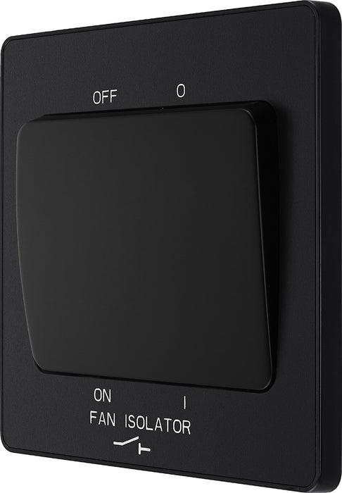BG Evolve PCDMB15B 10A Triple Pole Fan Isolator Switch - Matt Black (Black) - westbasedirect.com
