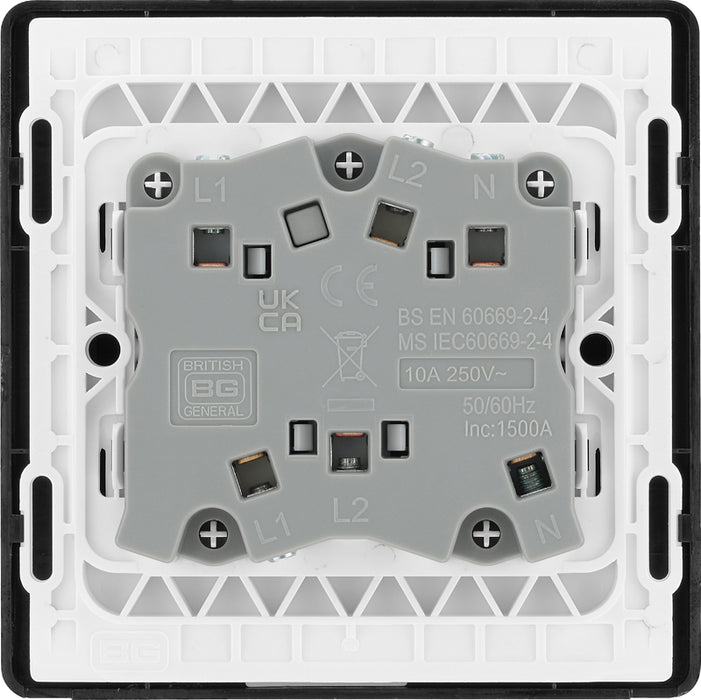 BG Evolve PCDMB15B 10A Triple Pole Fan Isolator Switch - Matt Black (Black) - westbasedirect.com