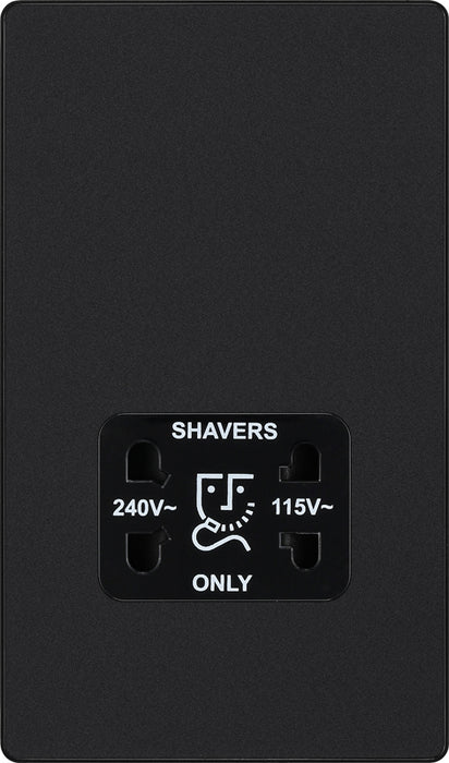 BG Evolve PCDMB20B 115/240V Dual Voltage Shaver Socket - Matt Black (Black) - westbasedirect.com