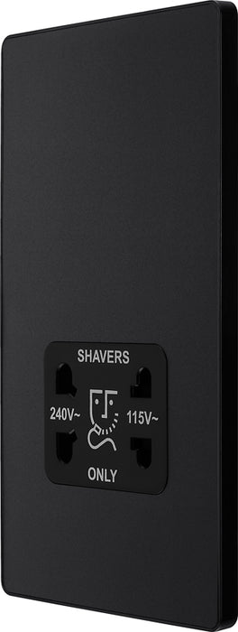 BG Evolve PCDMB20B 115/240V Dual Voltage Shaver Socket - Matt Black (Black) - westbasedirect.com