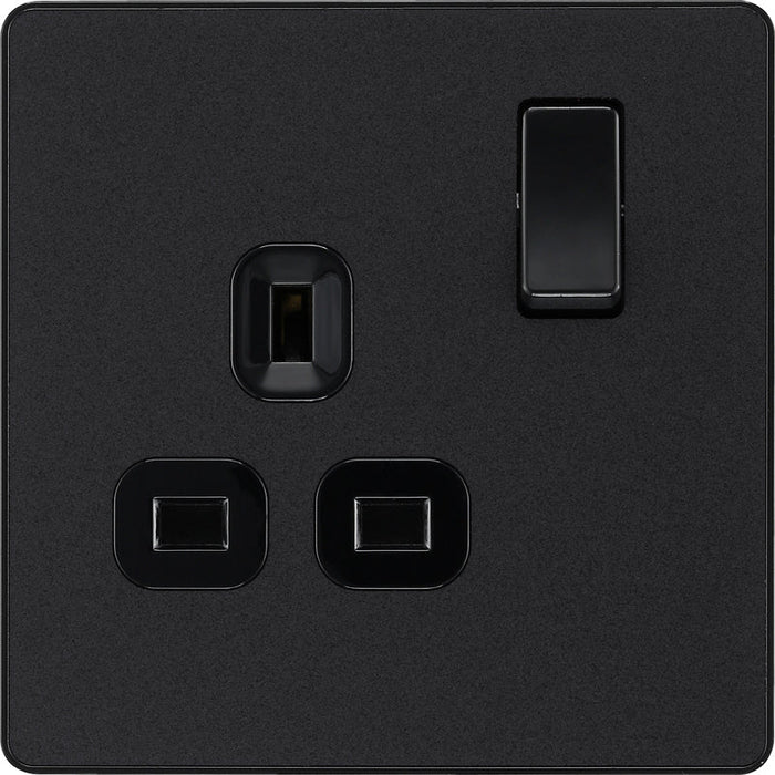 BG Evolve PCDMB21B 13A Single Switched Power Socket - Matt Black (Black) (5 Pack) - westbasedirect.com
